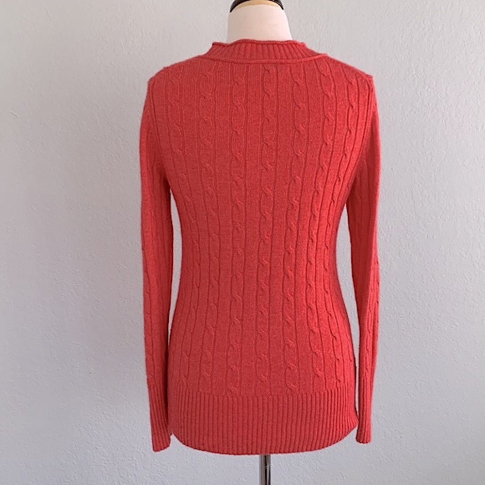 LOFT Cable Rabbit Hair V-Neck Sweater - Picture 5 of 11